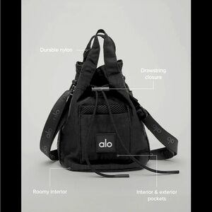Alo Yoga Cross Body Bucket Bag in Black